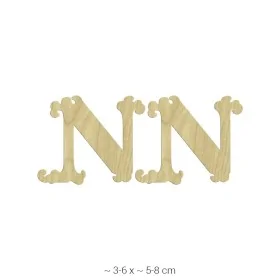 KD234 Dekoratif "N" Harfi Ahşap Boyanabilir Obje